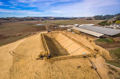 Aerial photo of the Hughes Dairy pond 